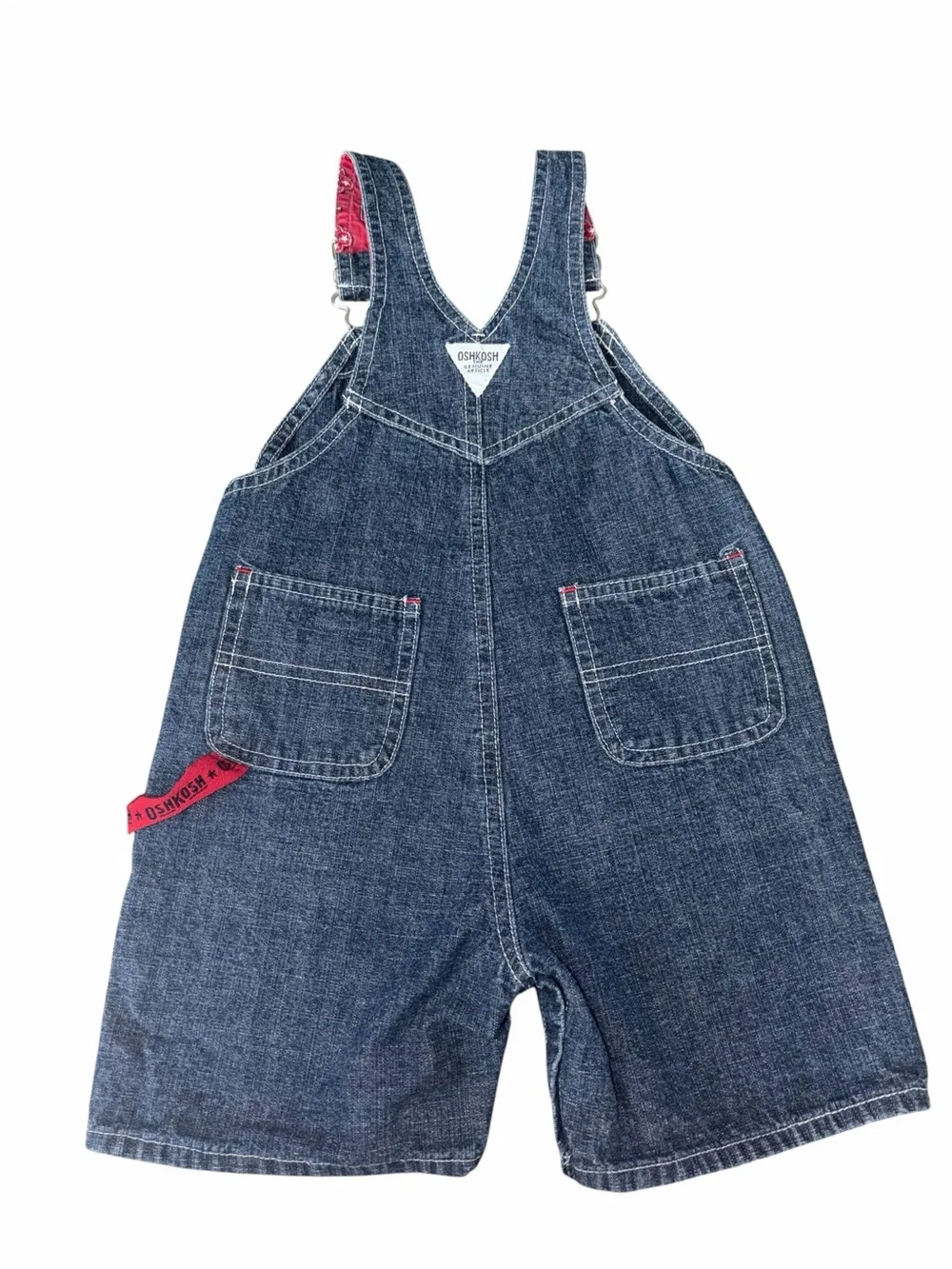 Vintage Y2K OshKosh B'gosh Denim Overalls Red Bandana 18m Western Americana